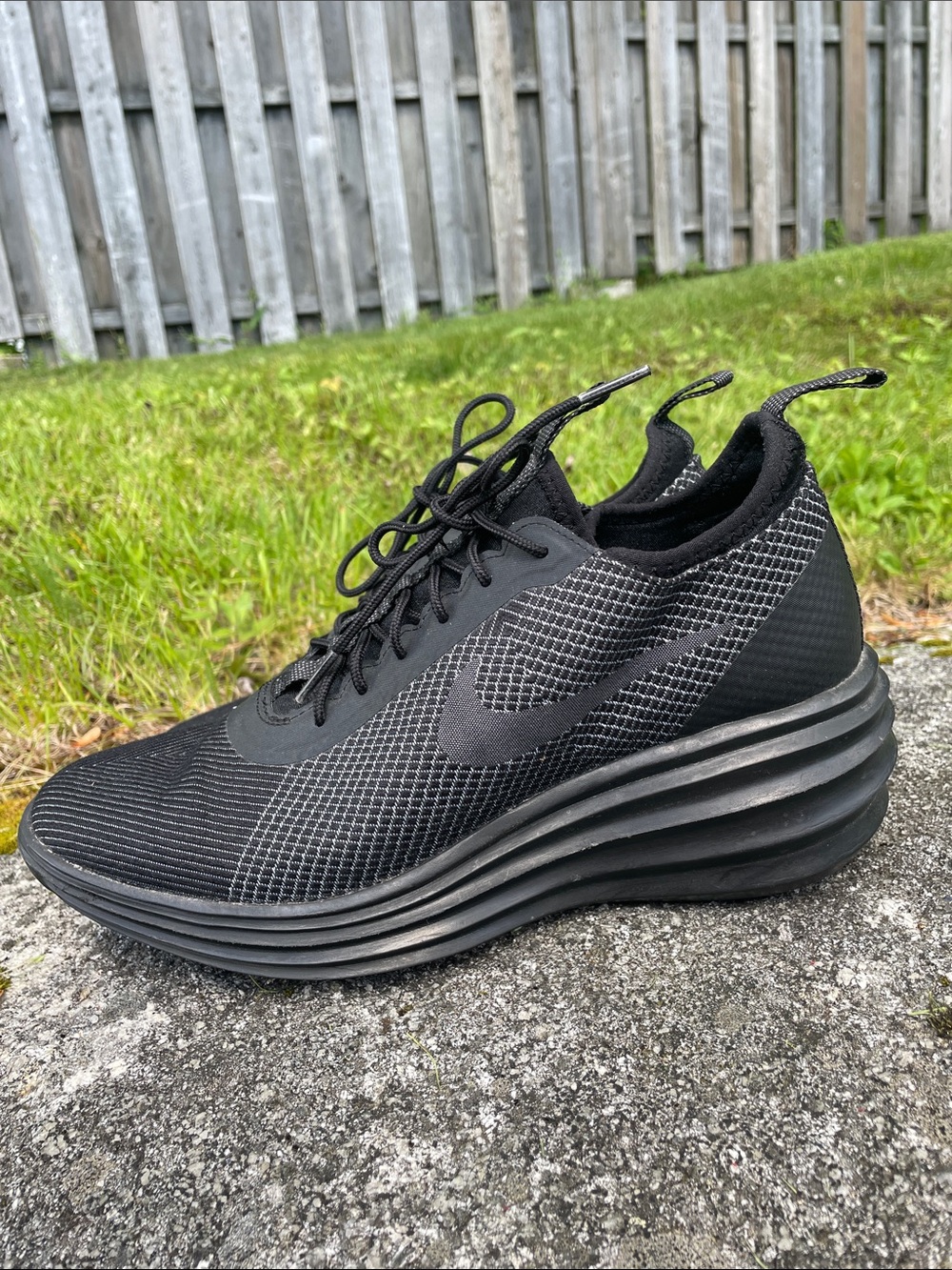 Nike Women's LunarElite Sky Hi JCRD sneakers black hidden wedge heel size 9.5